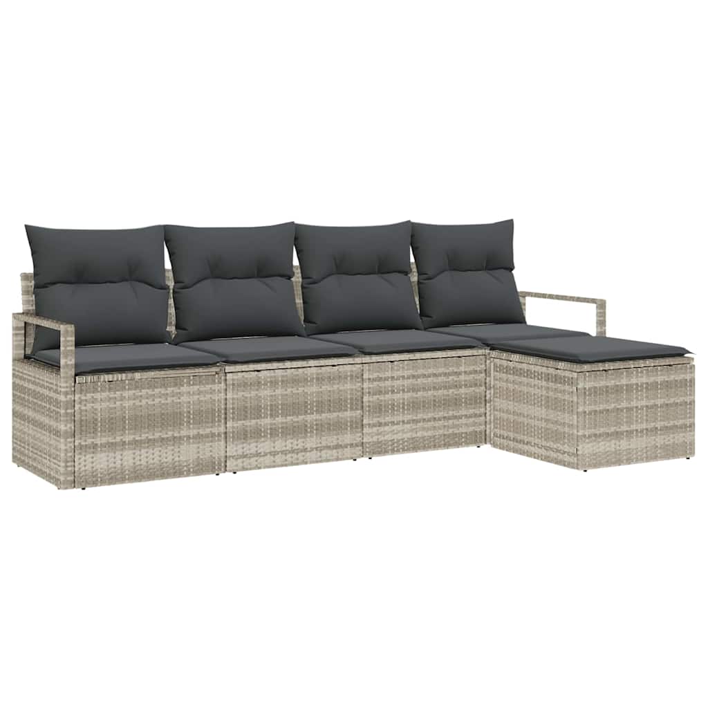 Set sofe s jastukom 5 pcs Svjetlosiva poliratan