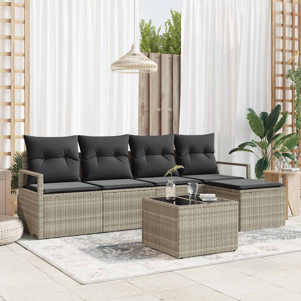 Set sofe s jastukom 6 pcs Svjetlosiva poliratan