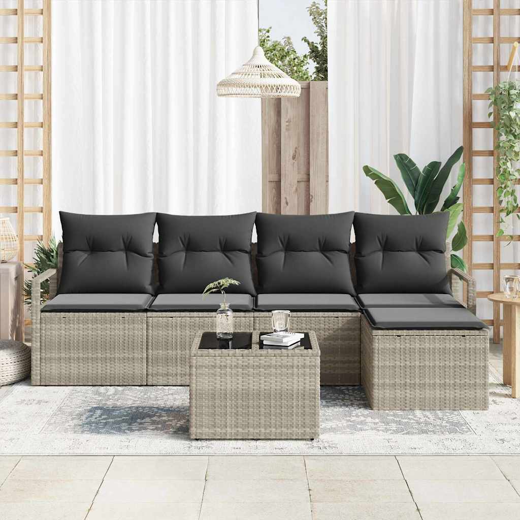 Set sofe s jastukom 6 pcs Svjetlosiva poliratan