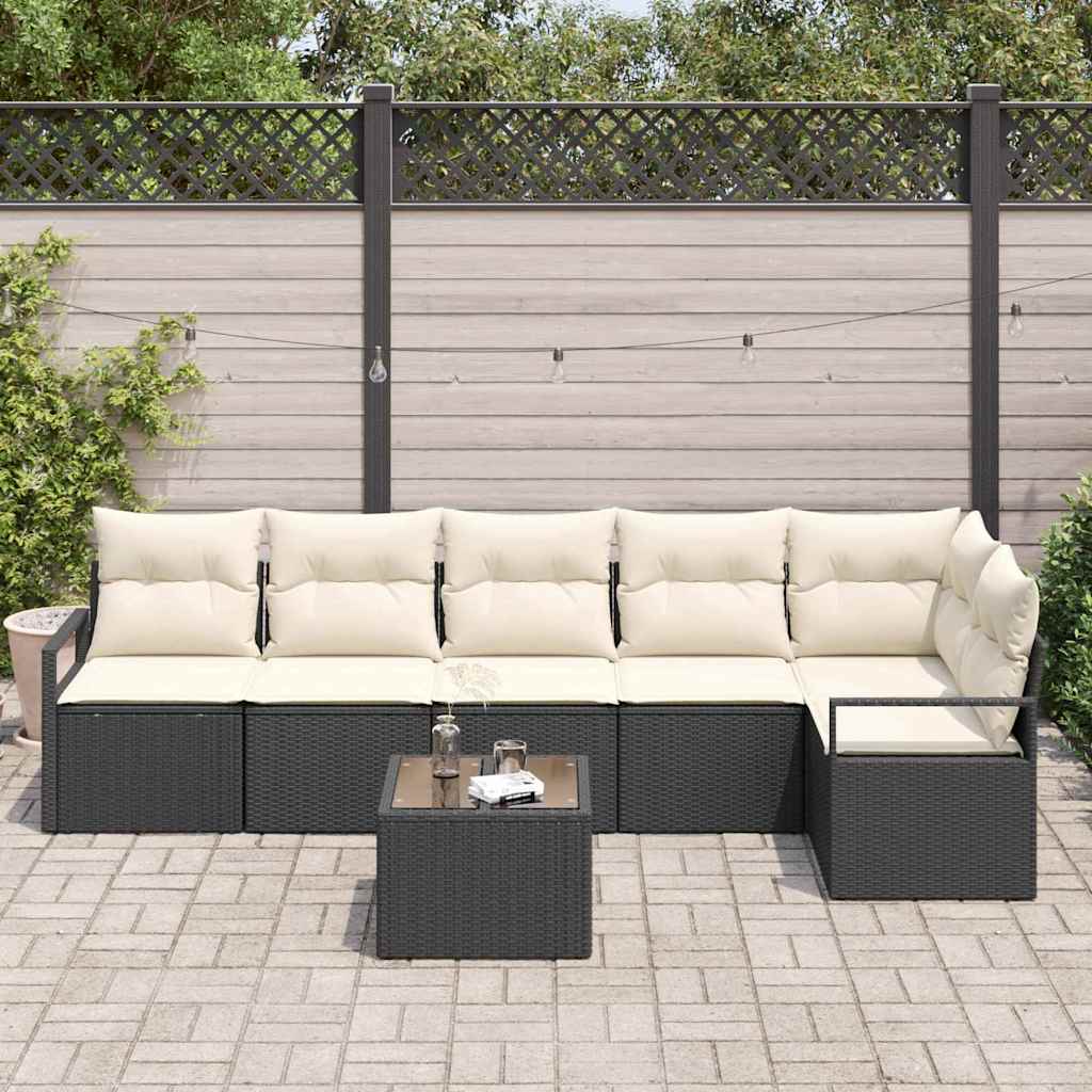 Set sofe s jastukom 7 pcs Crna poliratan