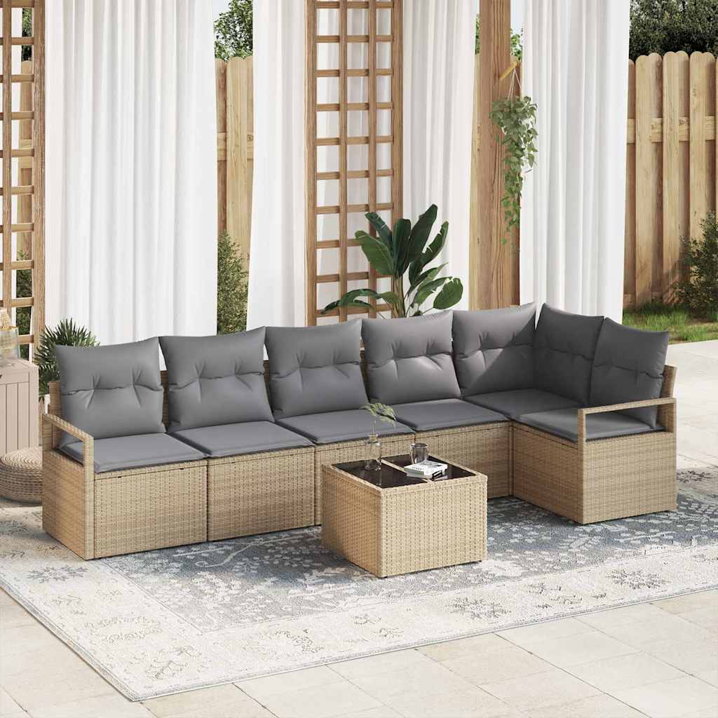 Set sofe s jastukom 7 pcs Bež poliratan