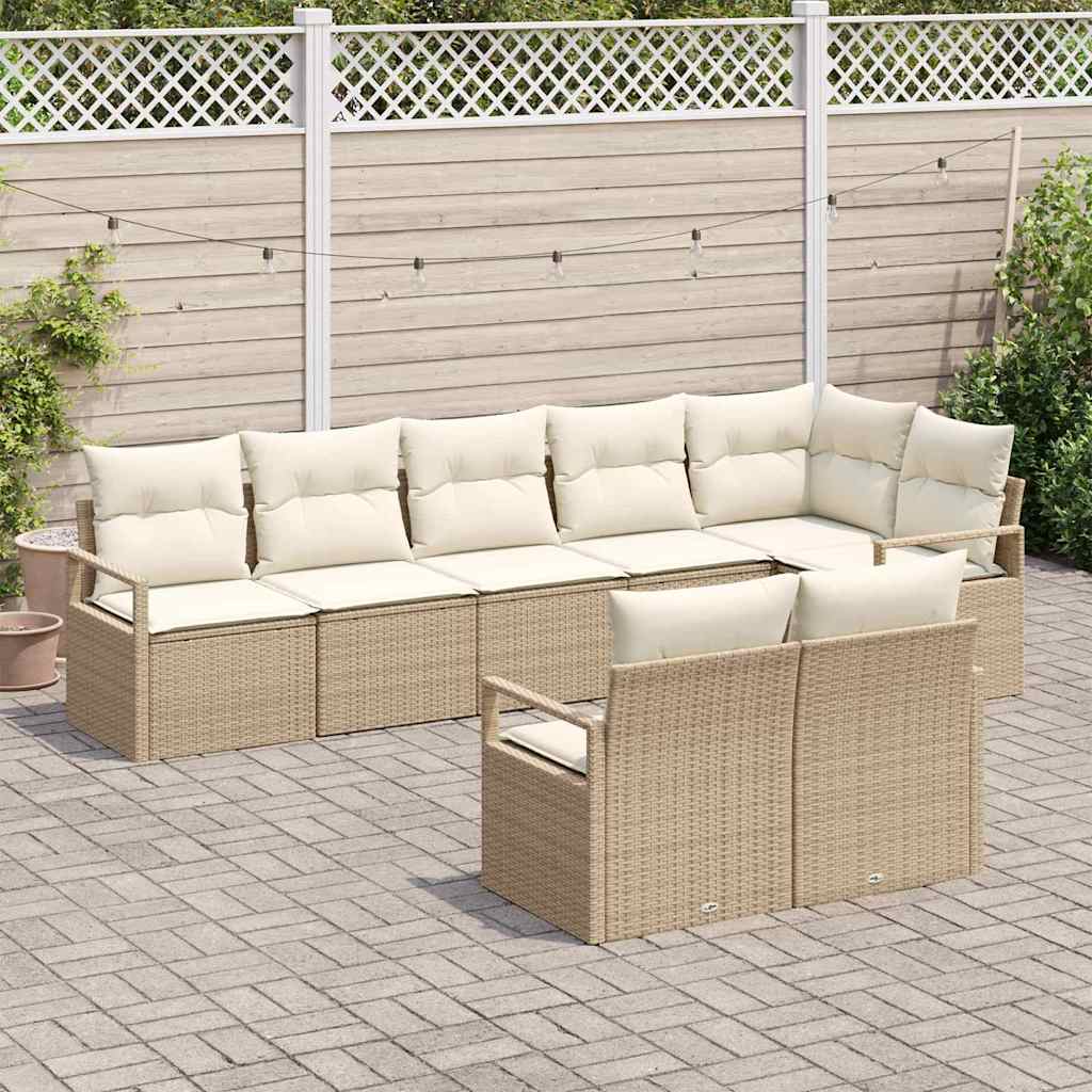 Set sofe 8 pcs Bež poliratan