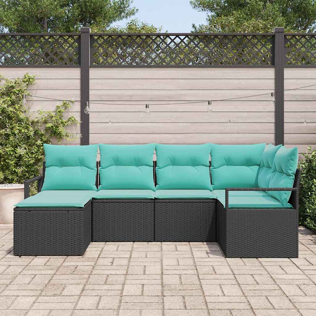 Set sofe s jastukom 6 pcs Crna poliratan