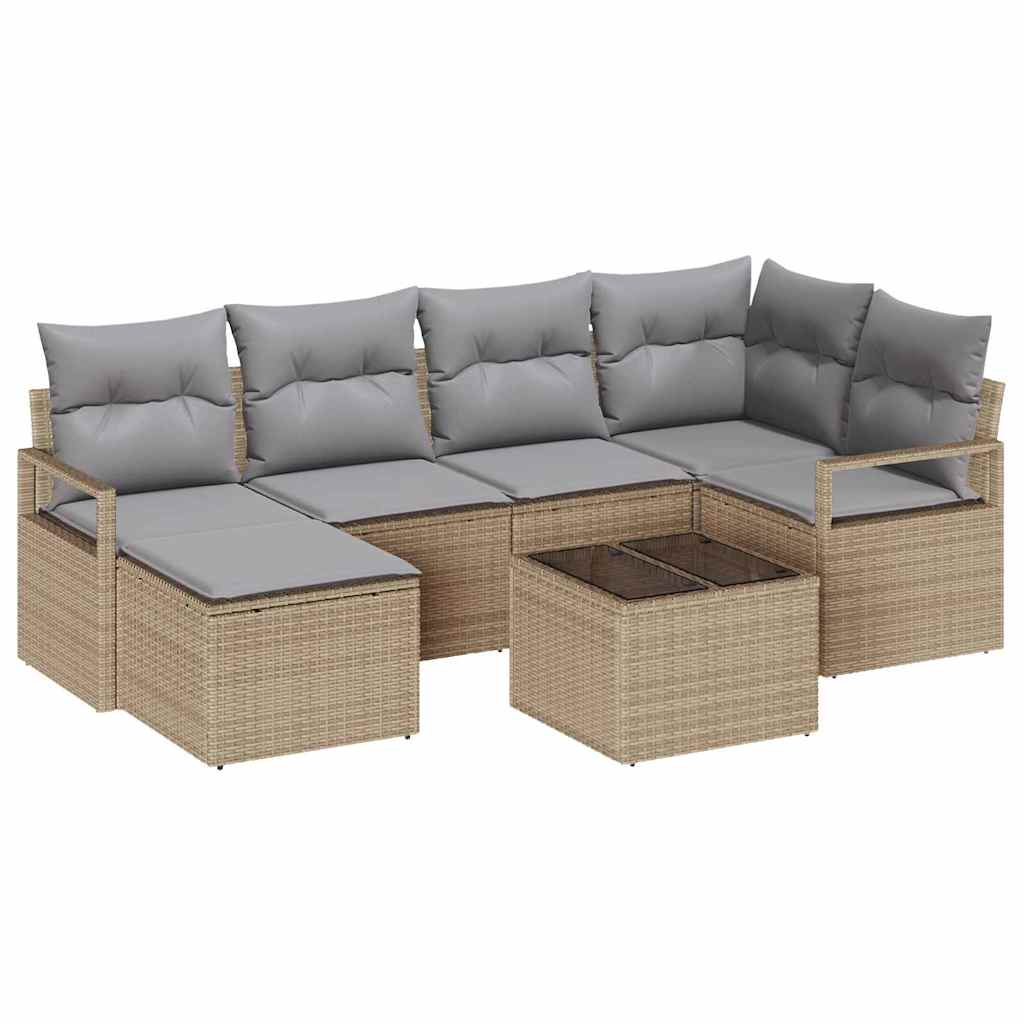 Set sofe s jastukom 7 pcs Bež poliratan