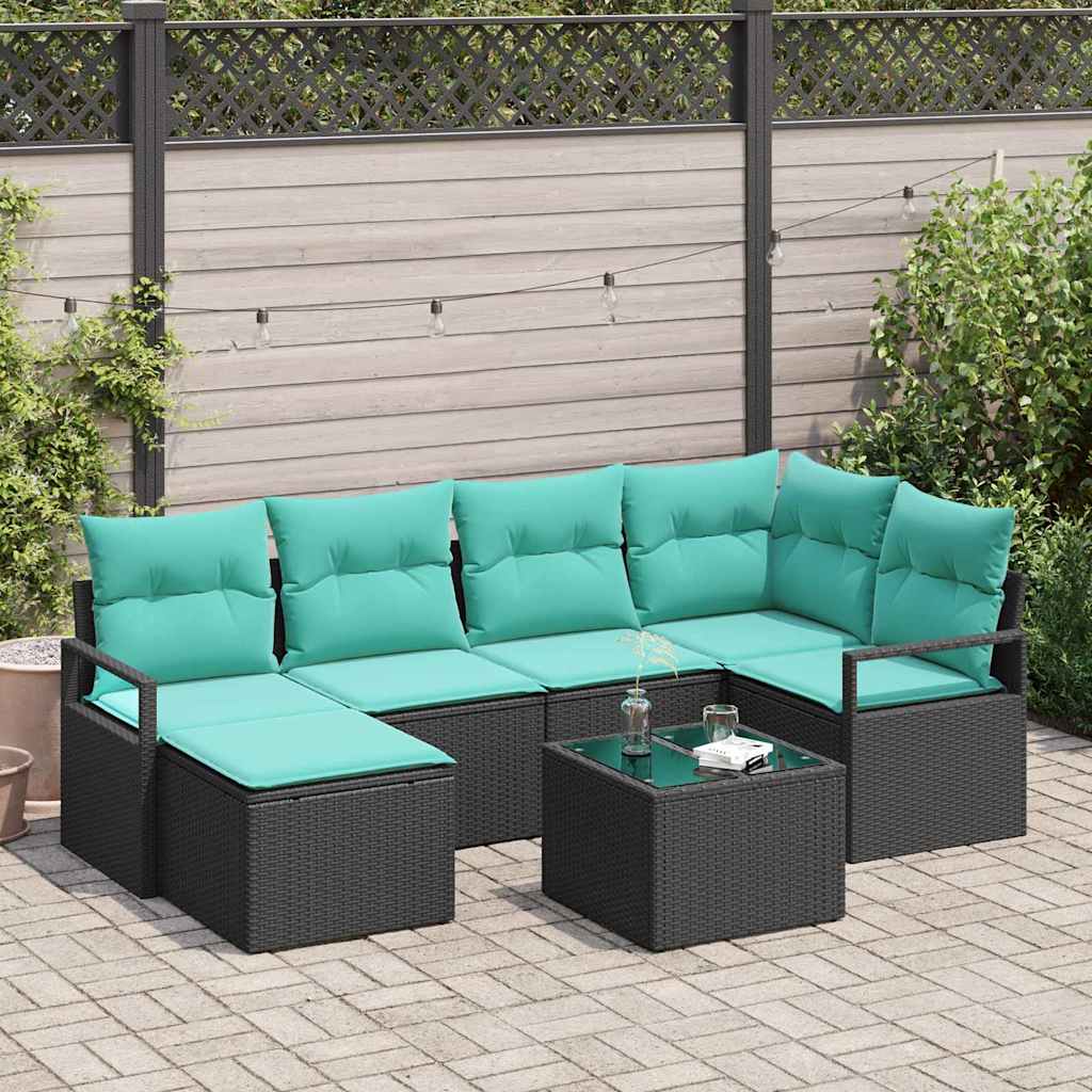 Set sofe s jastukom 7 pcs Crna poliratan