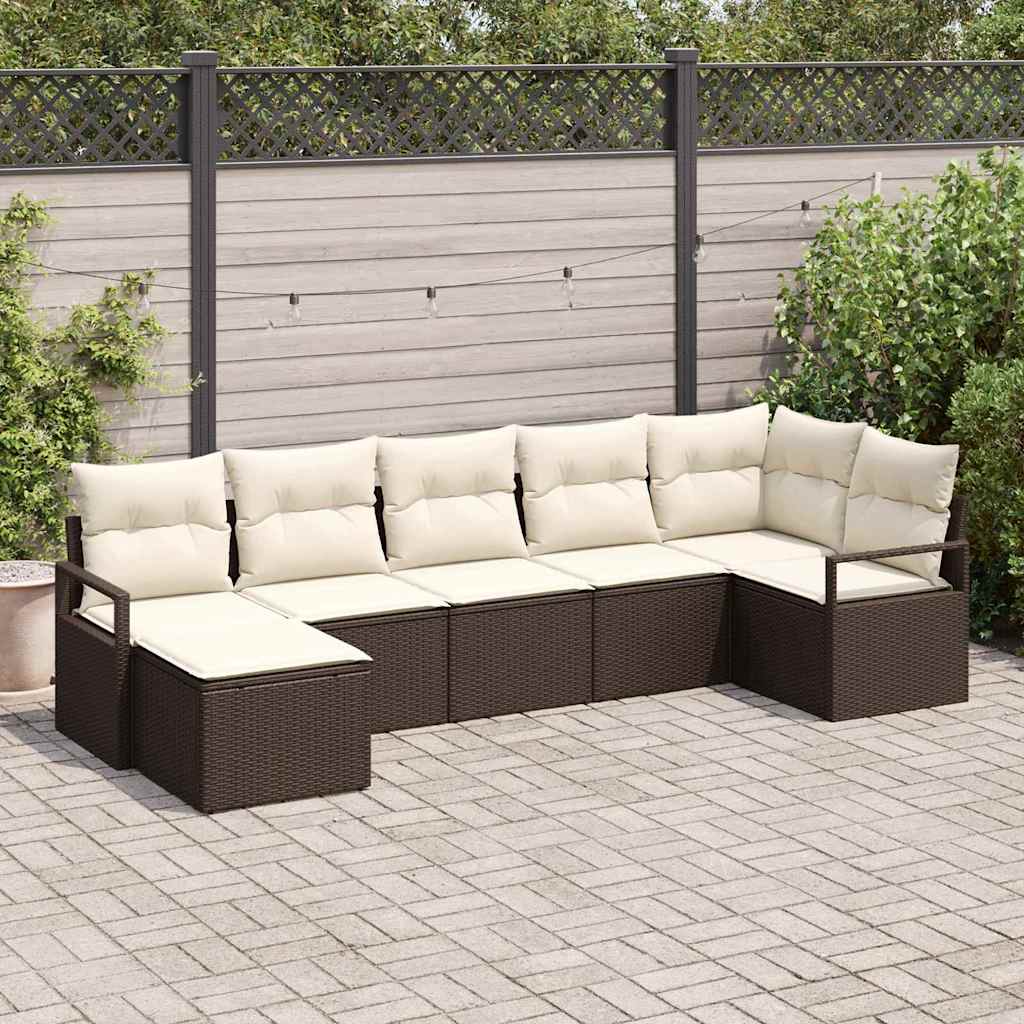 Set sofe 7 pcs Smeđa poliratan
