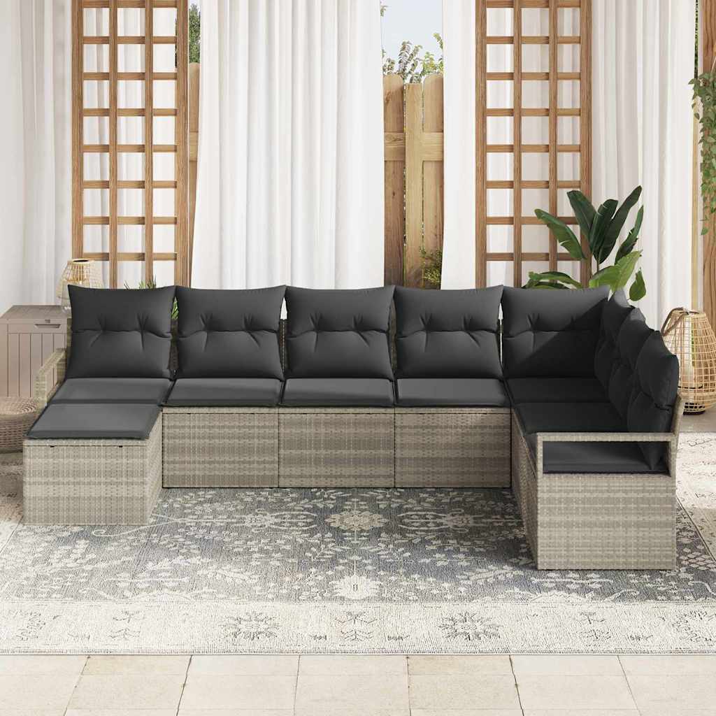 Set sofe s jastukom 7 pcs Svijetlo siva poliratan