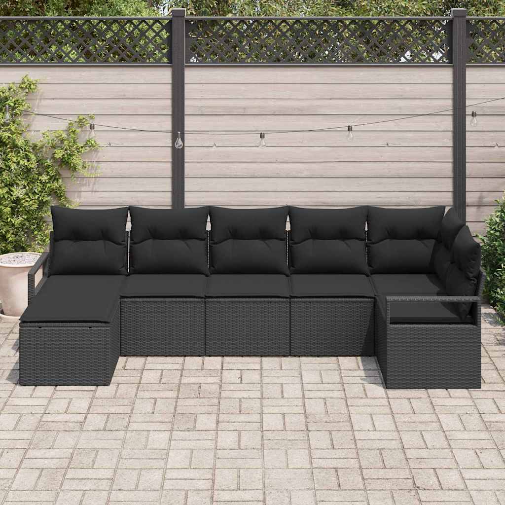 Set sofe s jastukom 7 pcs Crna poliratan