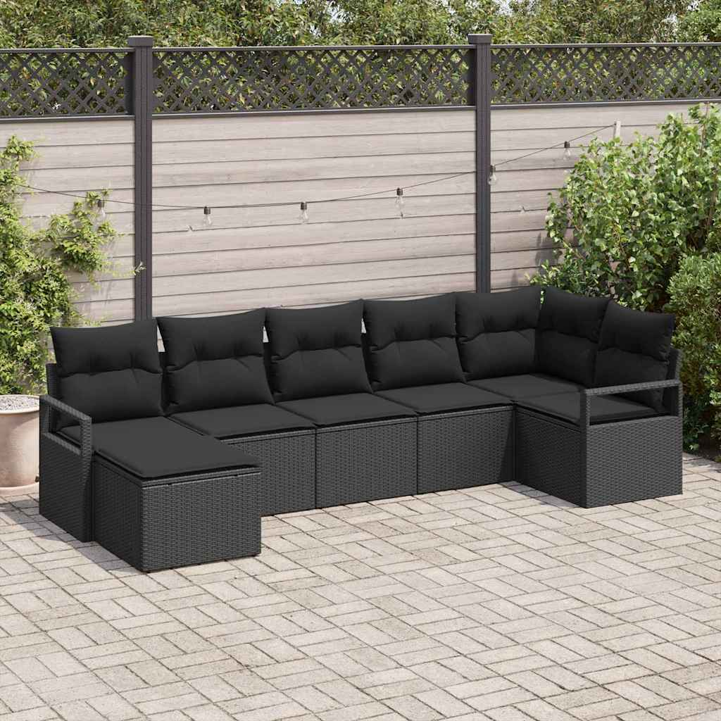 Set sofe s jastukom 7 pcs Crna poliratan