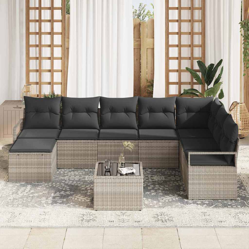 Set sofe s jastukom 8 pcs Svijetlo siva poliratan