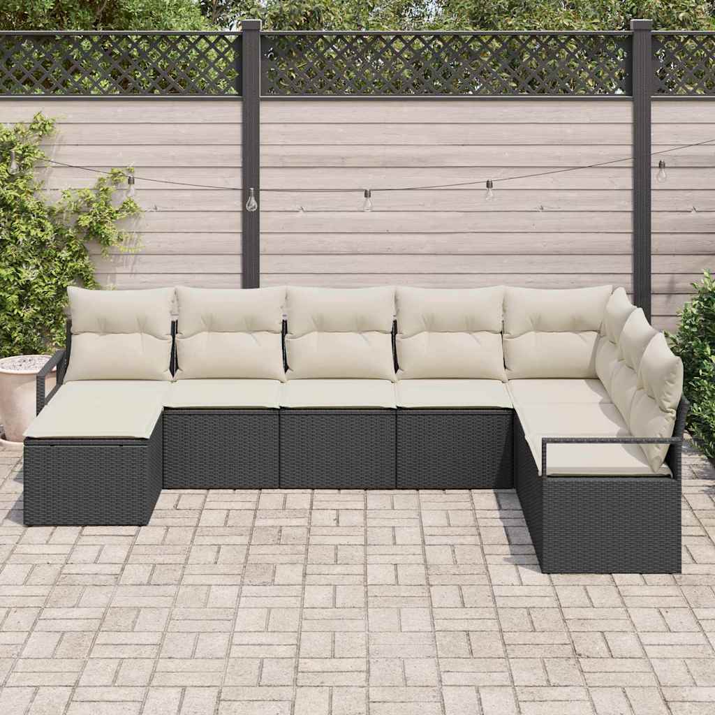Set sofe s jastukom 8 pcs Crna poliratan