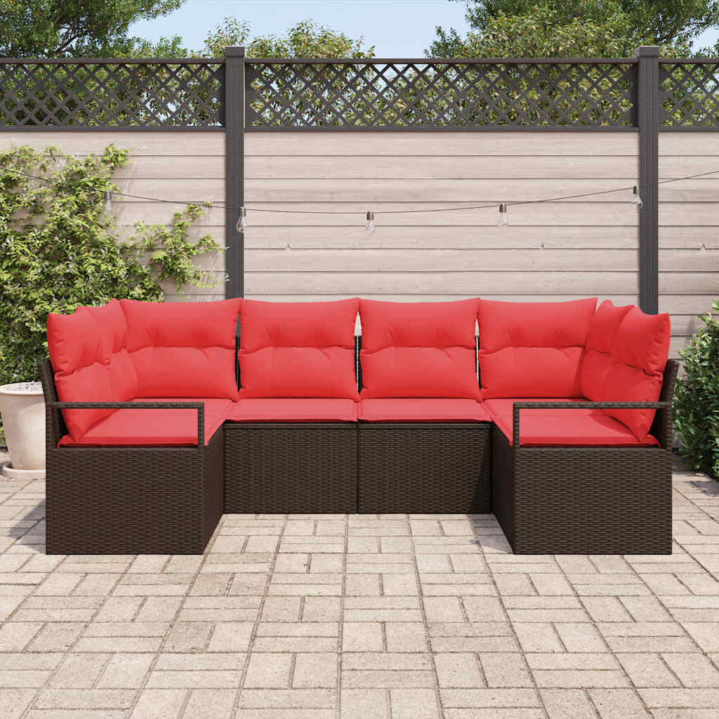 Set sofe s jastukom 6 pcs Smeđa Poli Ratan