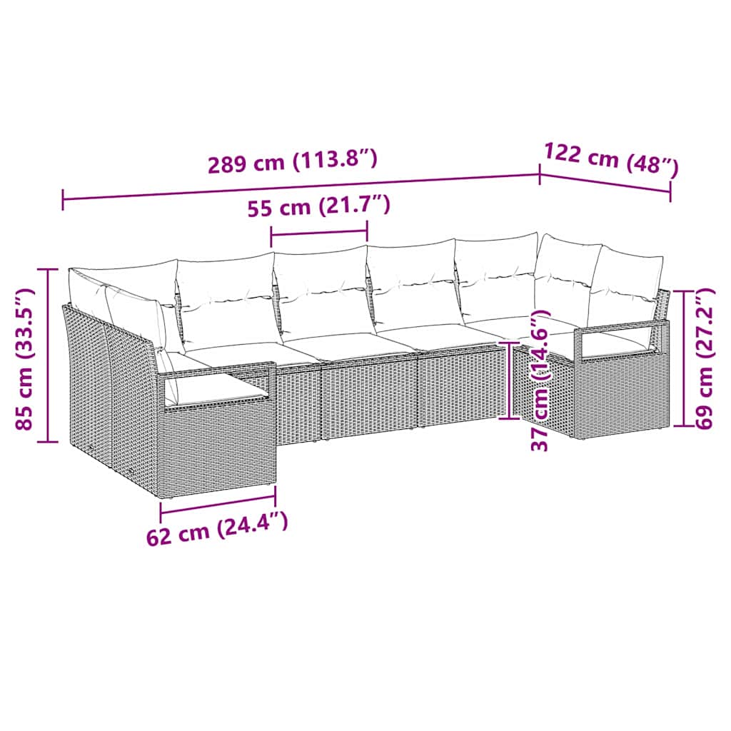 Set sofe s jastukom 7 pcs Crna poliratan