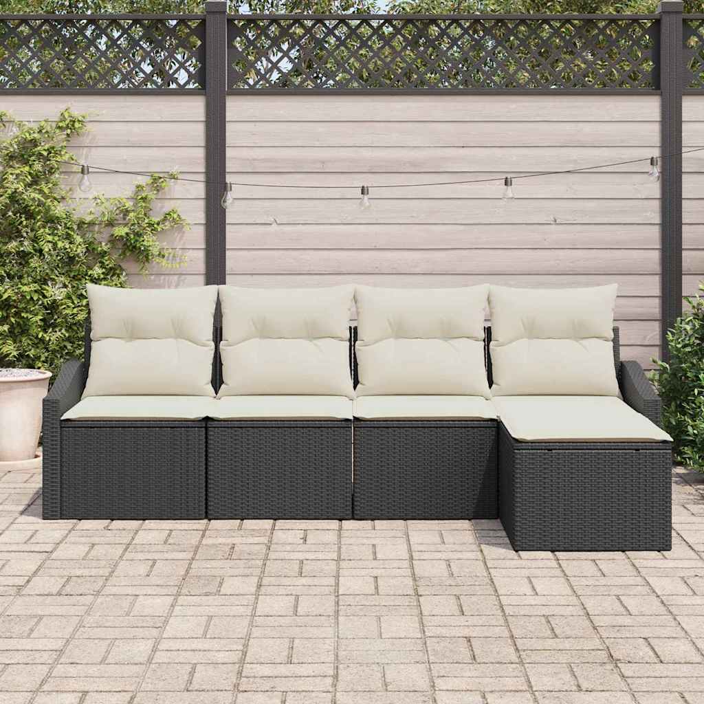 Set sofe s jastukom 5 pcs Crna poliratan