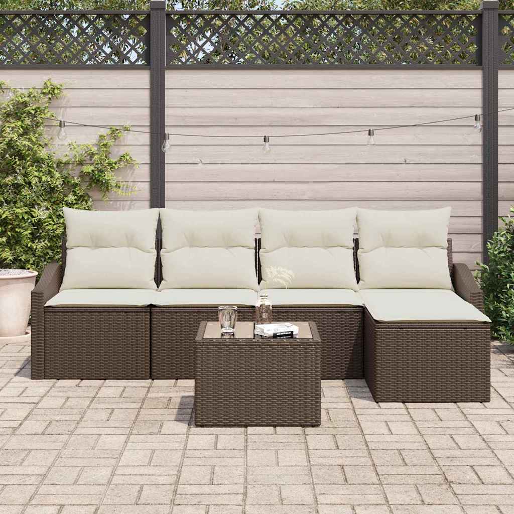 Set sofe s jastukom 6 pcs Smeđa poliratan