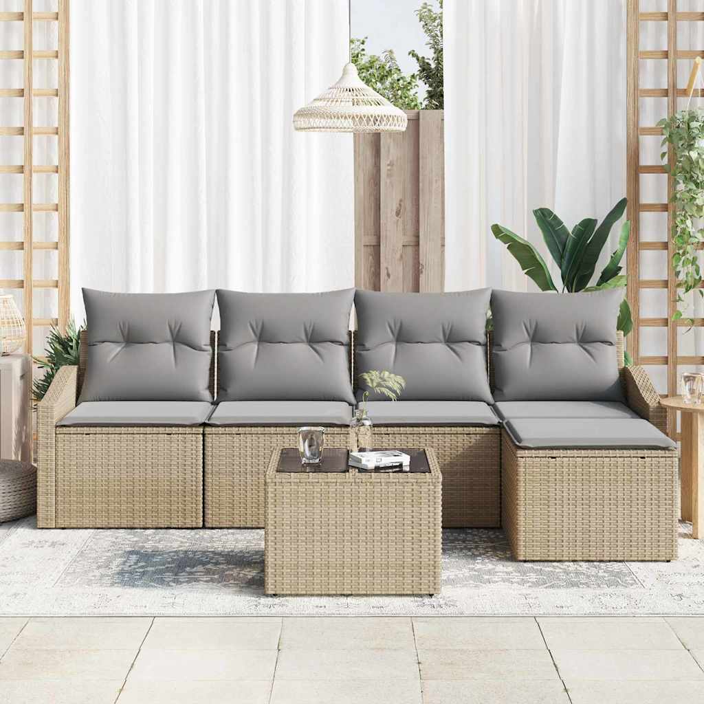 Set sofe s jastukom 6 pcs Bež poliratan