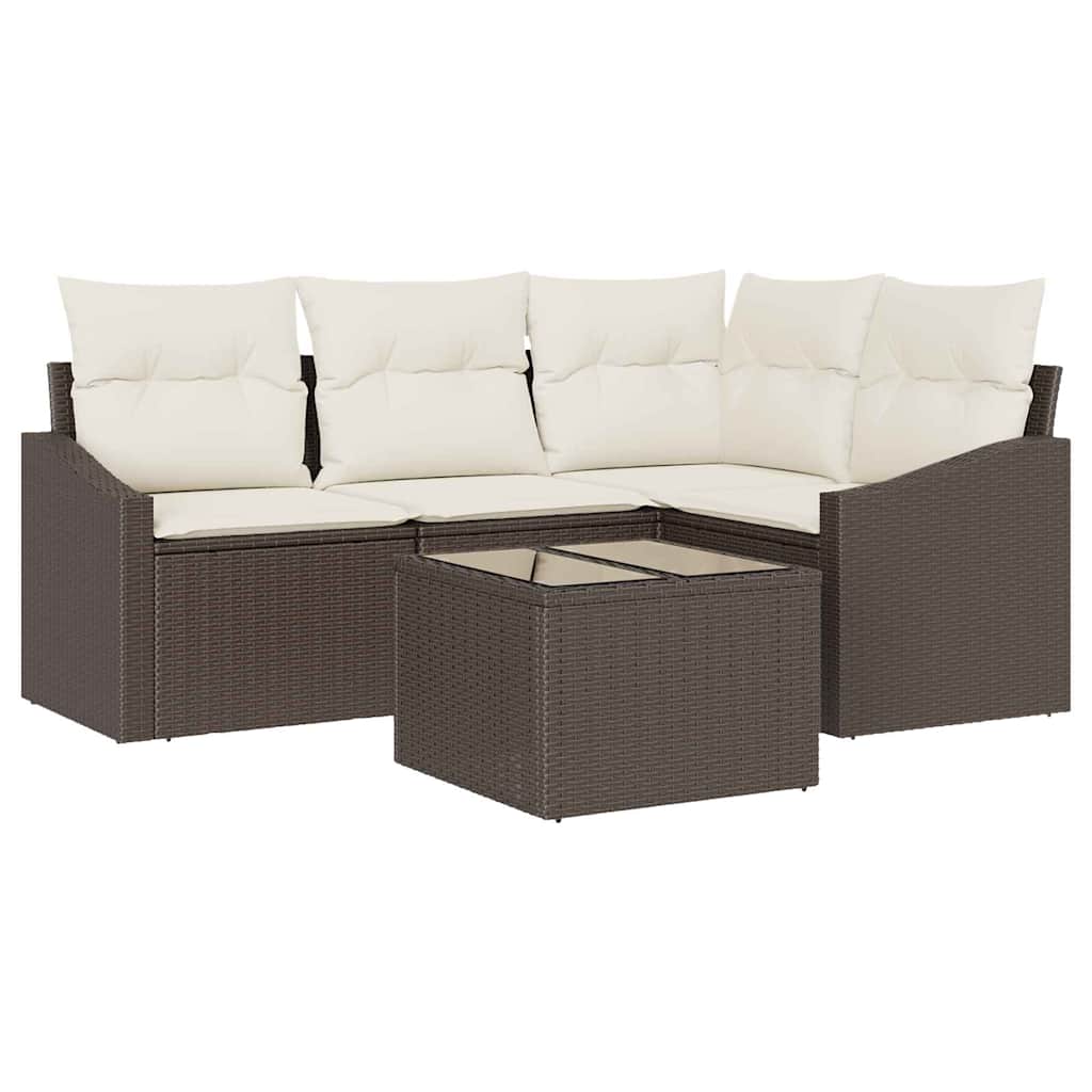 Set sofe s jastukom 5 pcs Smeđa poliratan