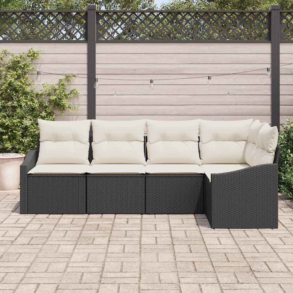 Set sofe s jastukom 5 pcs Crna poliratan