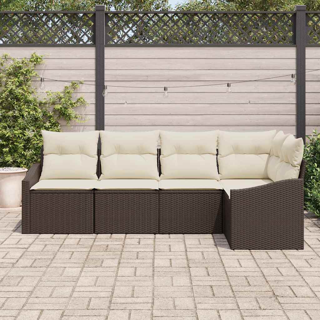 Set sofe s jastukom 5 pcs Smeđa poliratan