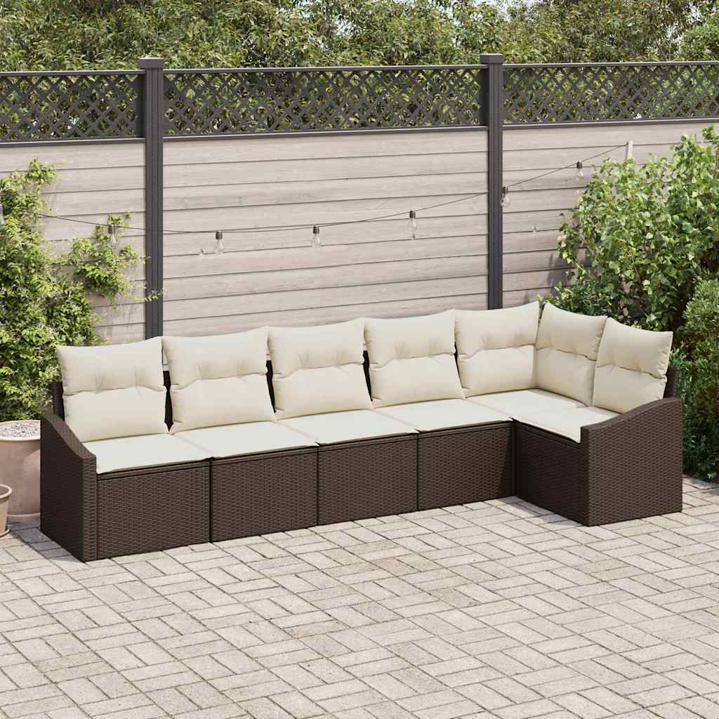 Set sofe s jastukom 6 pcs Smeđa poliratan