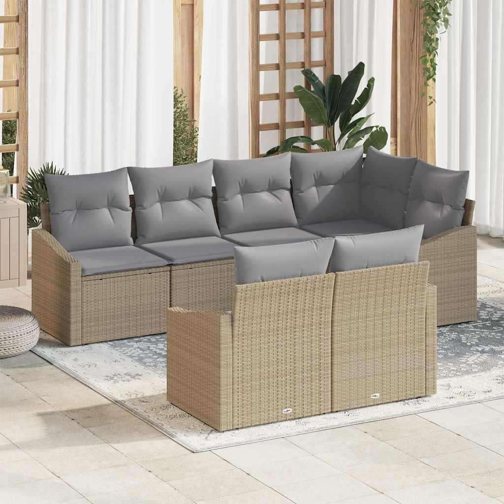 Set sofe s jastukom 7 pcs Bež poliratan