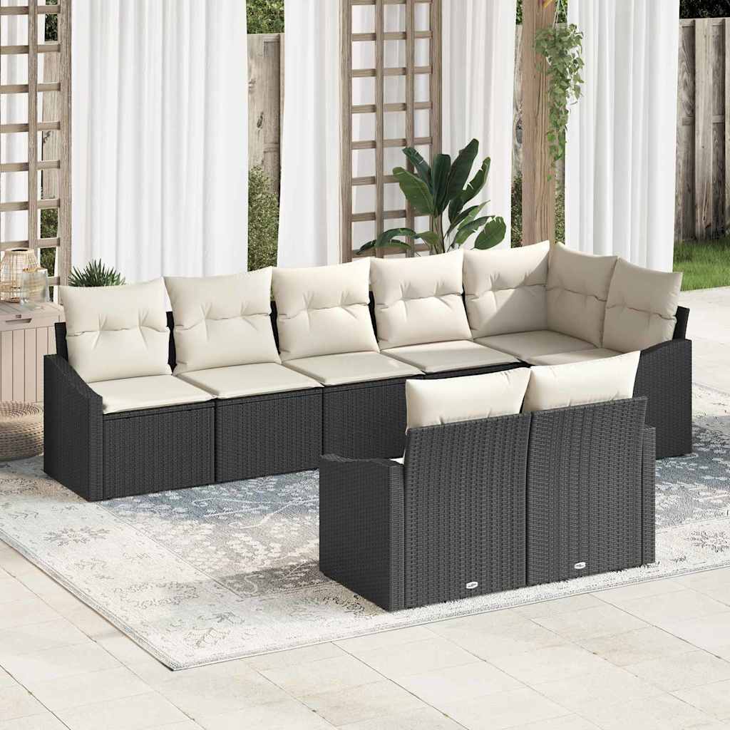 Set sofe s jastukom 8 pcs Crna poliratan
