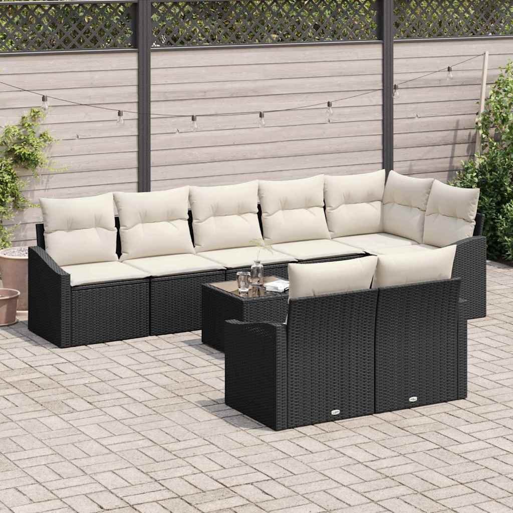 Set sofe s jastukom 9 pcs Crna poliratan