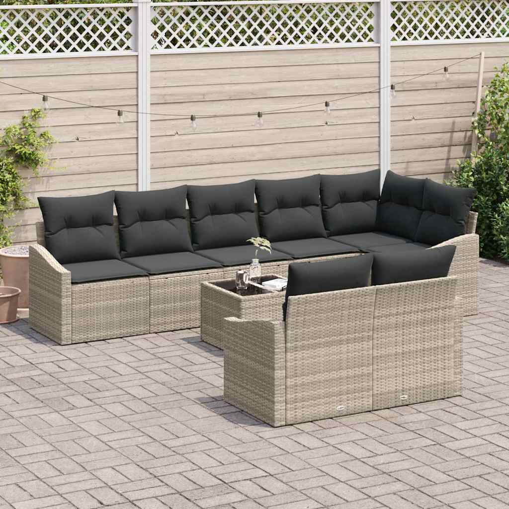 Set sofe s jastukom 9 pcs Svjetlosiva poliratan