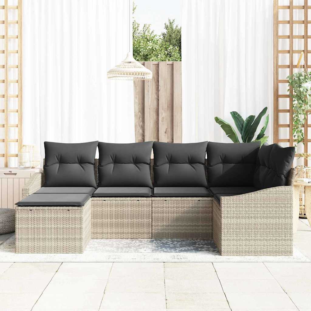 Set sofe s jastukom 6 pcs Svjetlosiva poliratan