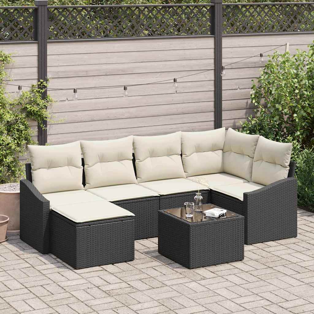 Set sofe s jastukom 7 pcs Crna poliratan