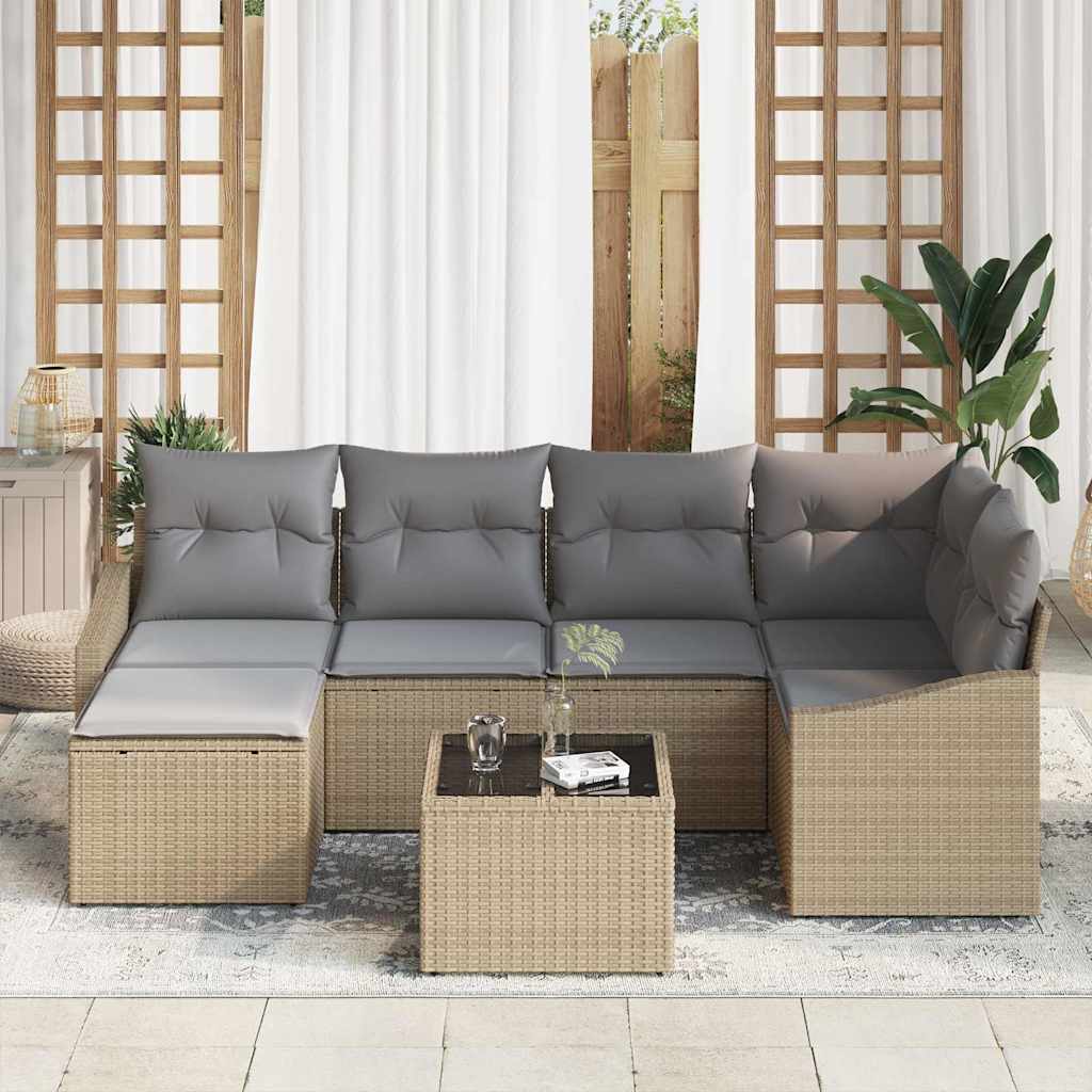 Set sofe s jastukom 7 pcs Bež poliratan