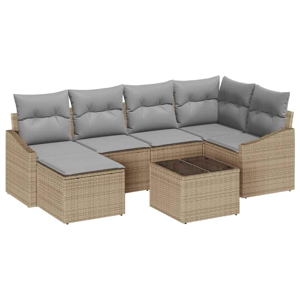 Set sofe s jastukom 7 pcs Bež poliratan
