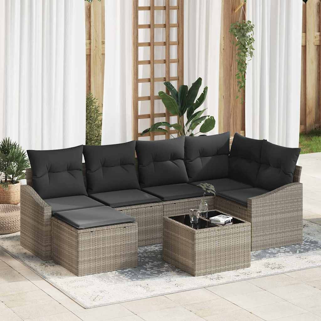 Set sofe s jastukom 7 pcs Svjetlosiva poliratan