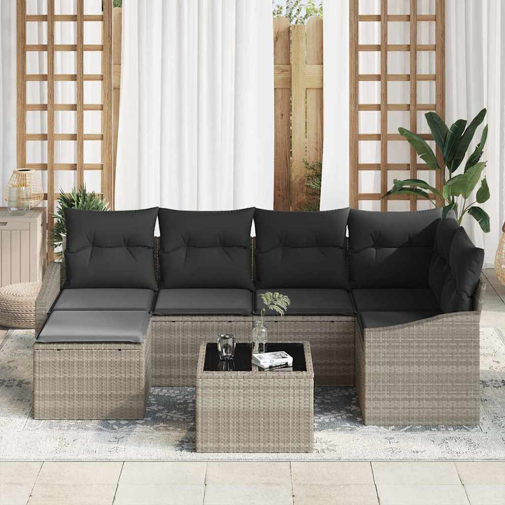Set sofe s jastukom 7 pcs Svjetlosiva poliratan