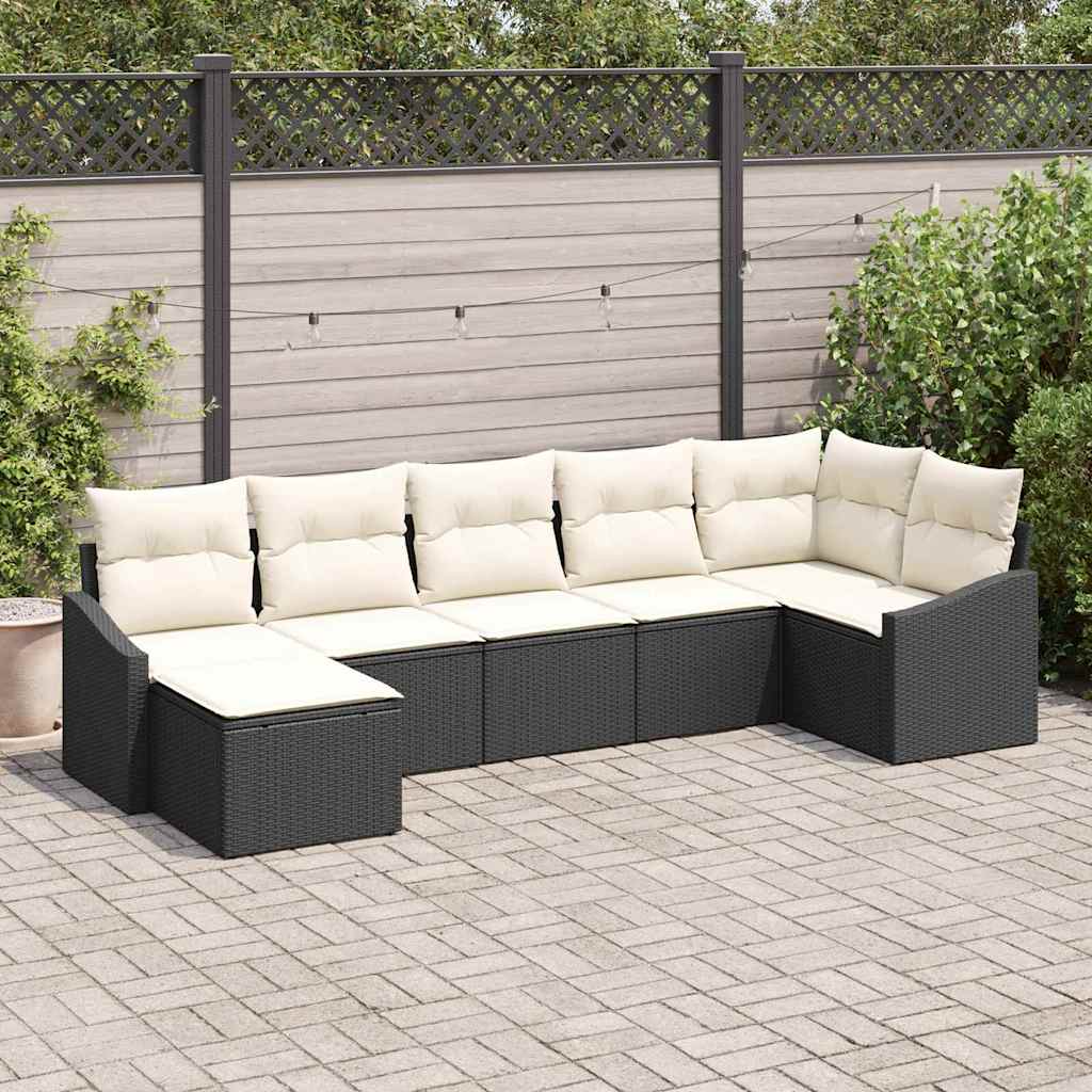 Set sofe s jastukom 7 pcs Crna poliratan