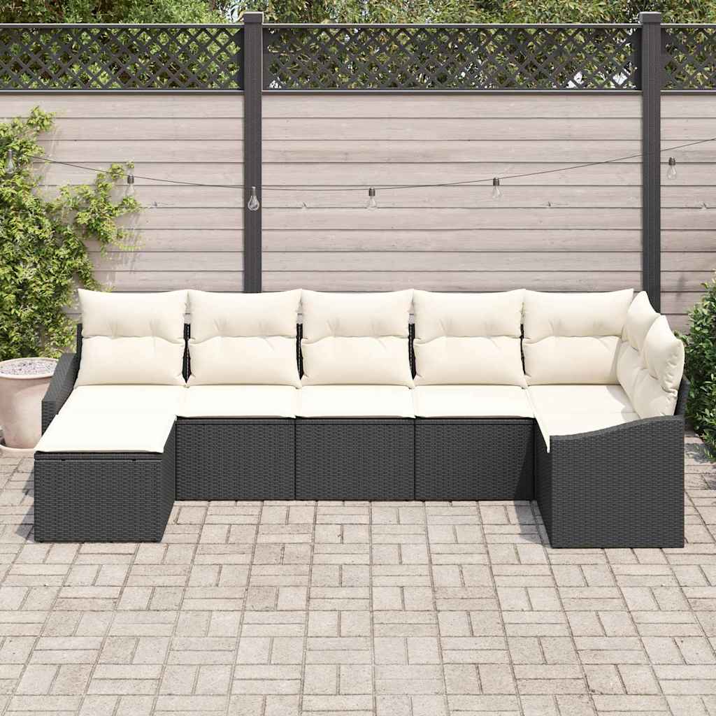 Set sofe s jastukom 7 pcs Crna poliratan