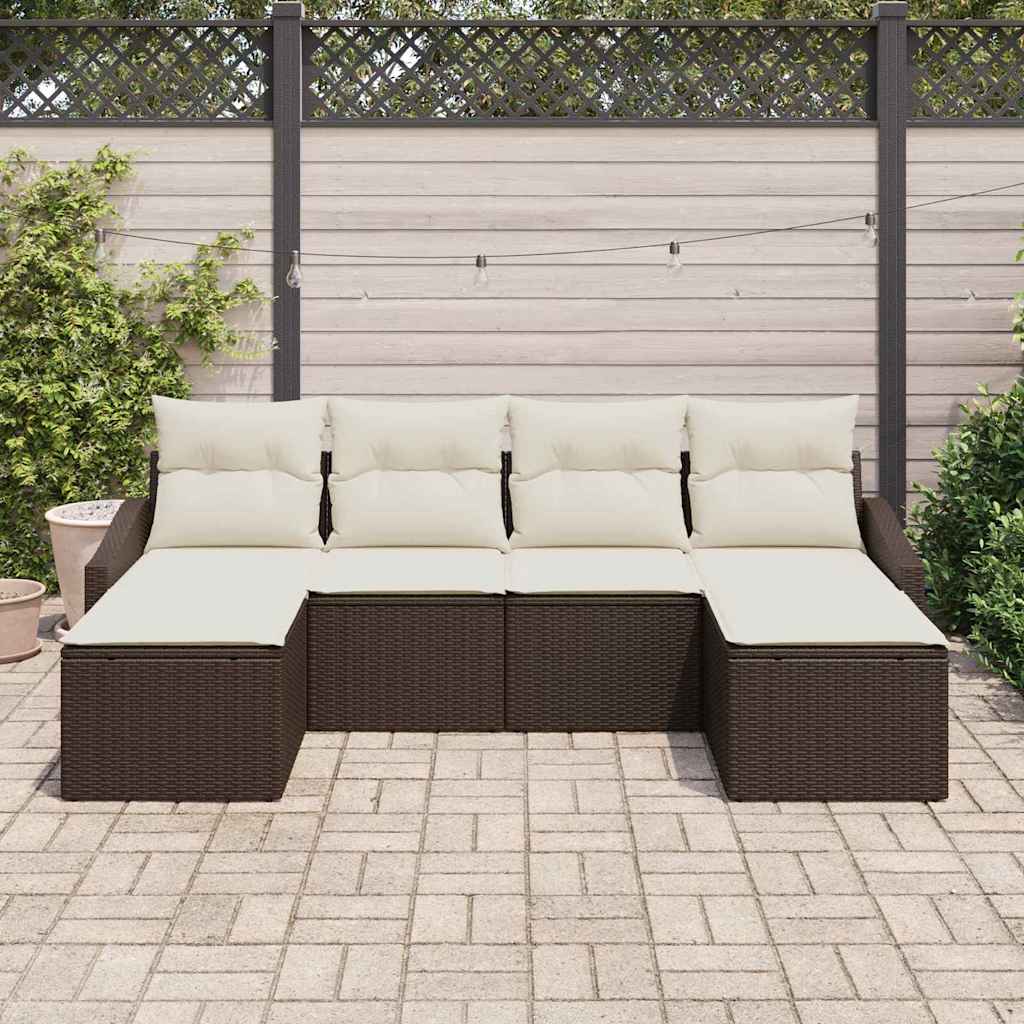 Set sofe s jastukom 6 pcs Smeđa poliratan