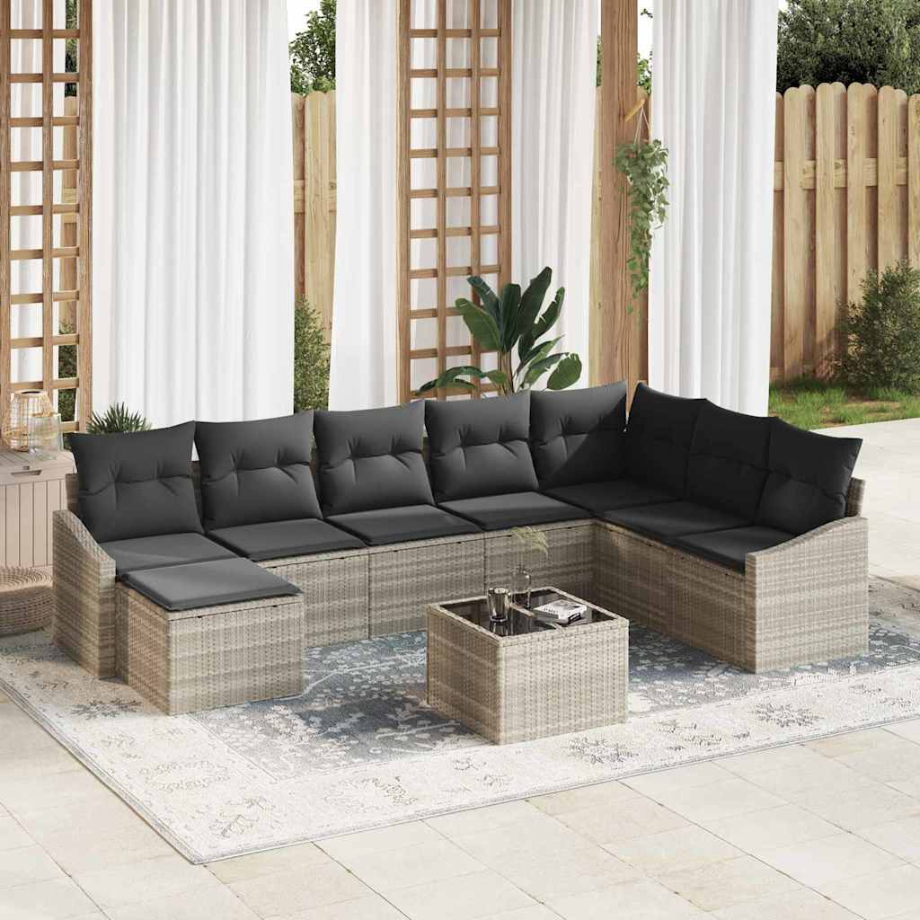 Set sofe s jastukom 9 pcs Svjetlosiva poliratan