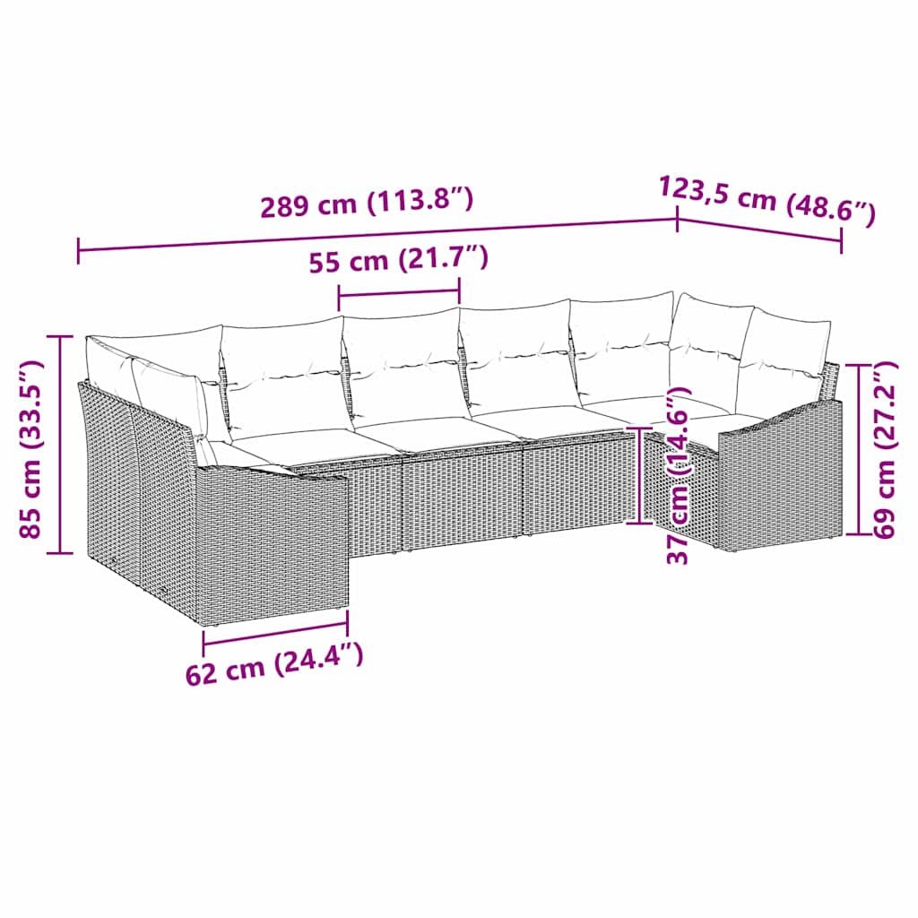 Set sofe s jastukom 7 pcs Bež poliratan