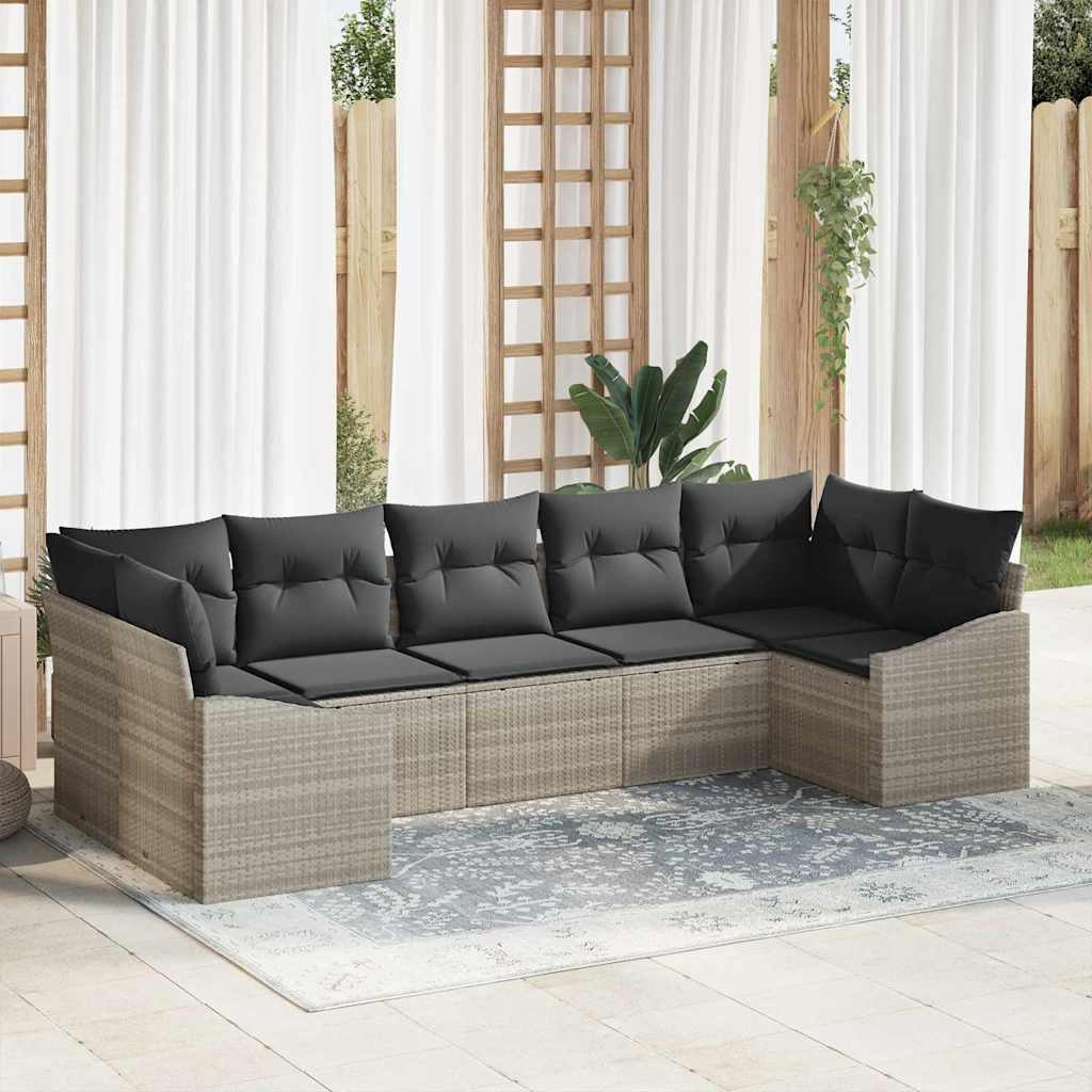 Set sofe s jastukom 7 pcs Svjetlosiva poliratan
