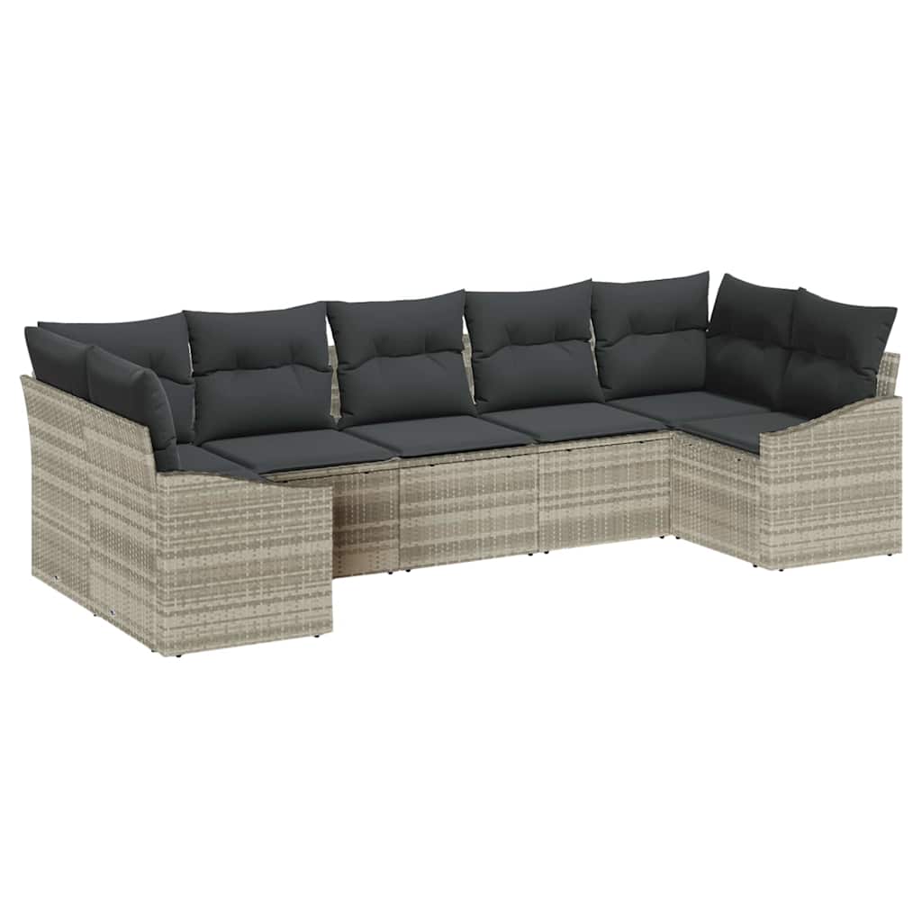 Set sofe s jastukom 7 pcs Svjetlosiva poliratan