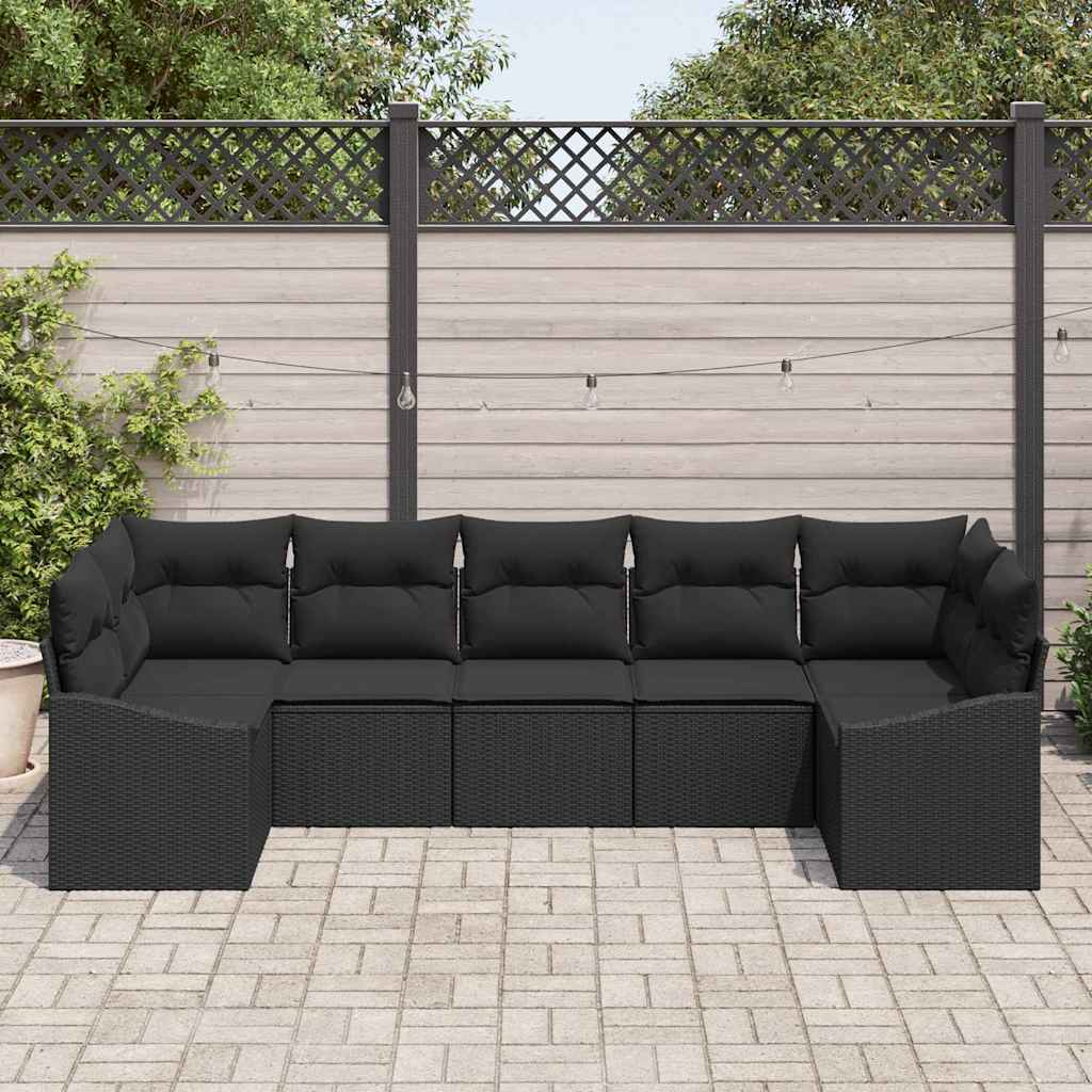 Set sofe s jastukom 7 pcs Crna poliratan