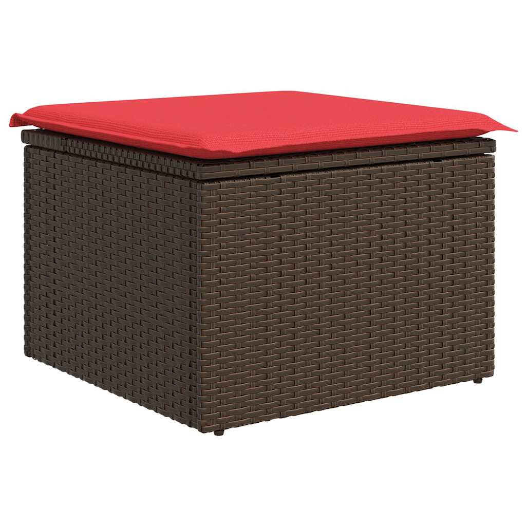 Sjedeća garnitura za vrt s jastukom 6 pcs Smeđa poliratan