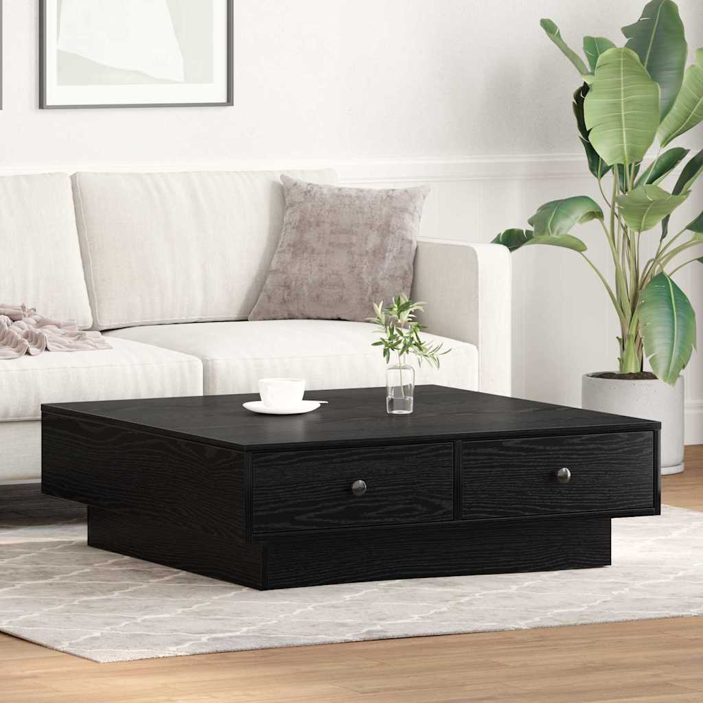 Kava Stol Crni hrast 90 x 90 x 28 cm Konstruirano drvo