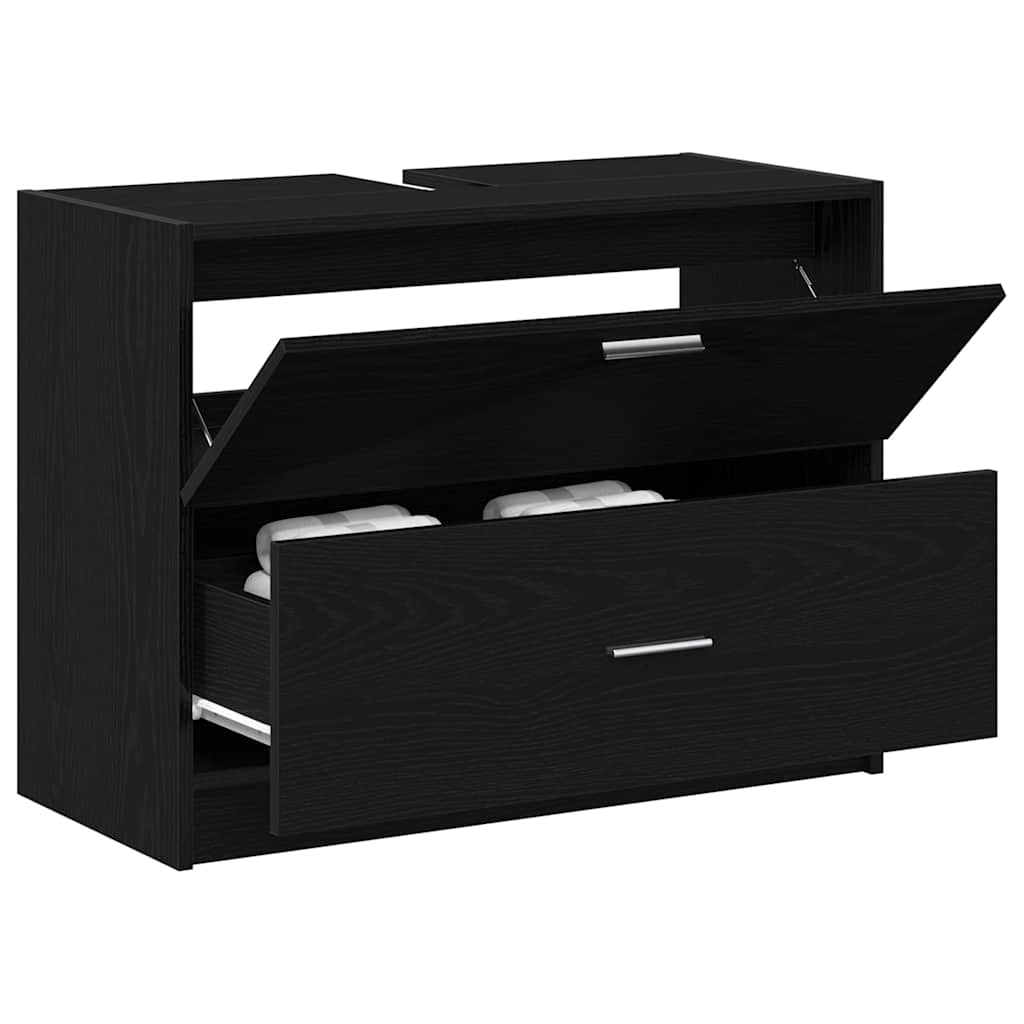 Kupaonski ormar Crni hrast 78 x 37 x 59 cm Konstruirano drvo