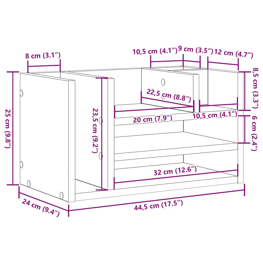 Organizator stola Staro drvo 44,5 x 24 x 25 cm