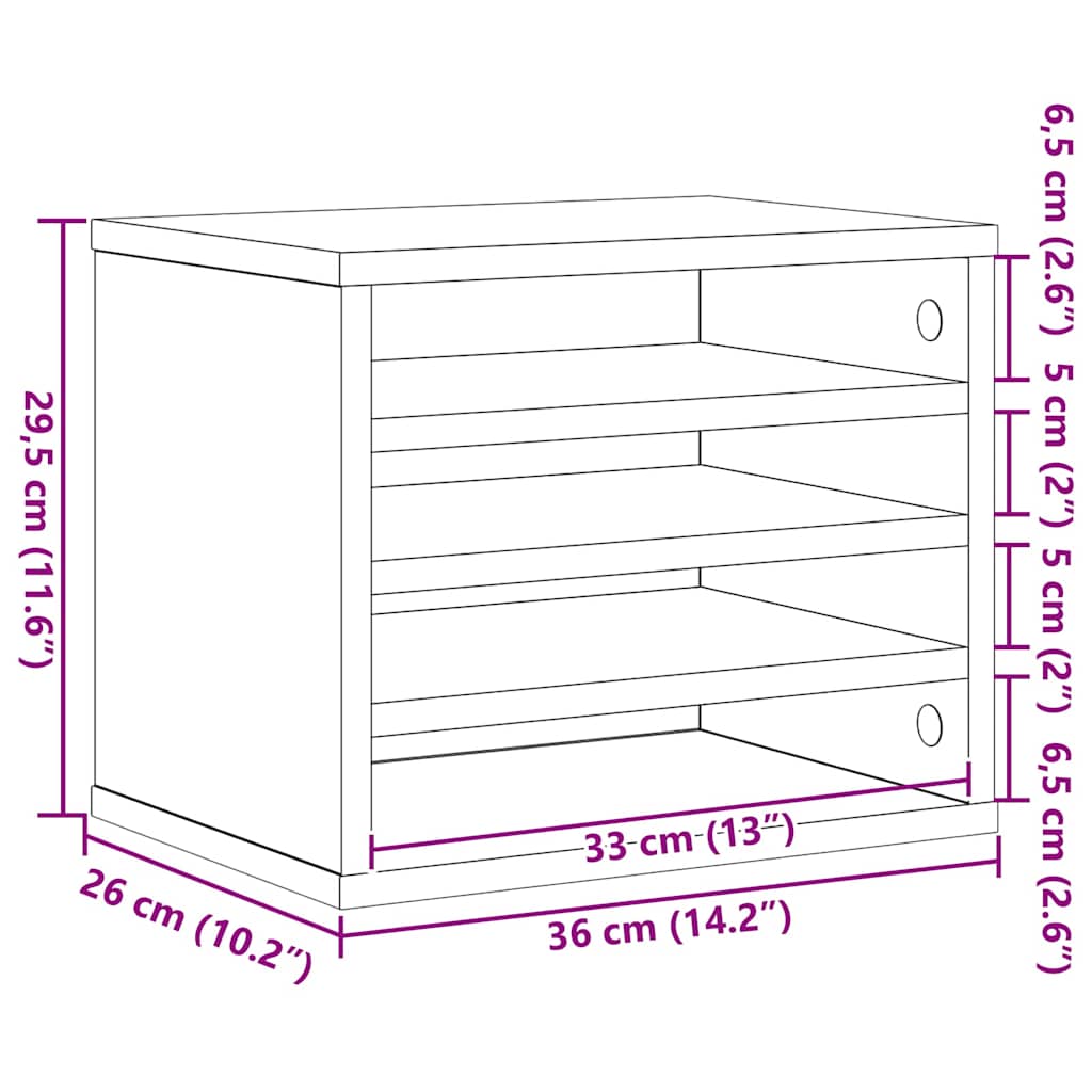 Organizator stola Umjetnički hrast 36 x 26 x 29,5 cm