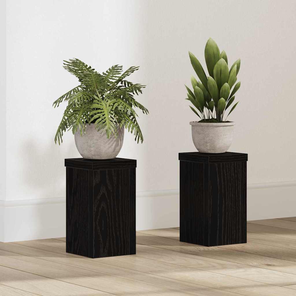 Stalak za biljke 2 pcs Crni hrast 10 x 10 x 18 cm