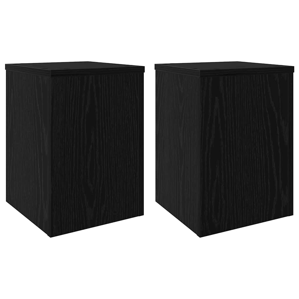 Stalak za biljke 2 pcs Crni hrast 25 x 25 x 35 cm