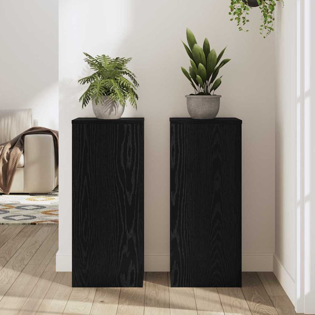 Stalak za biljke 2 pcs Crni hrast 30 x 30 x 70 cm